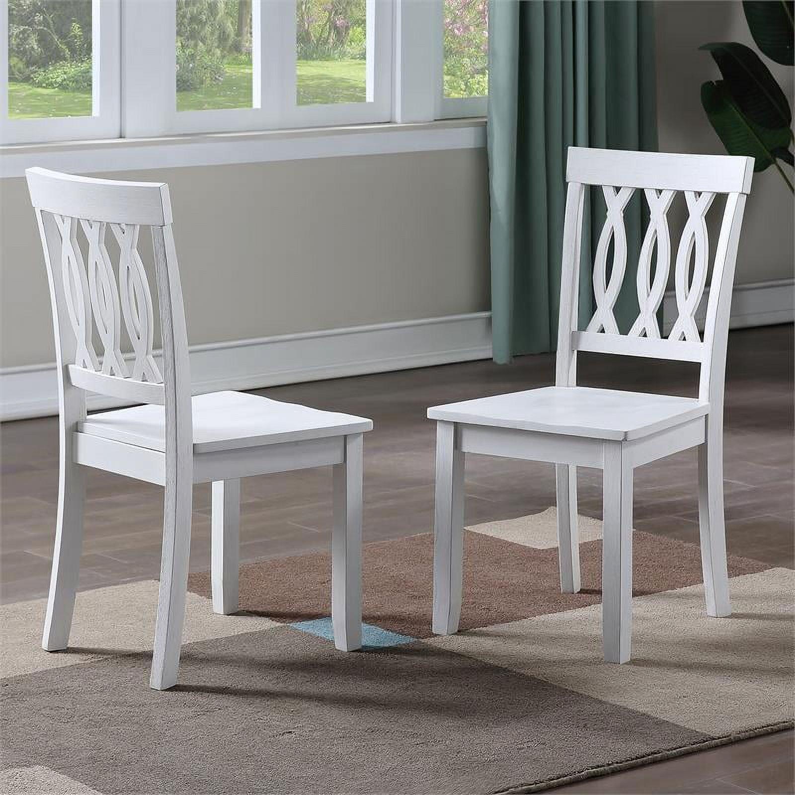 Set of 2 18" Naples Side Chairs White - Steve Silver Co.: Rubberwood, High Back, Armless Design, CARB Certified