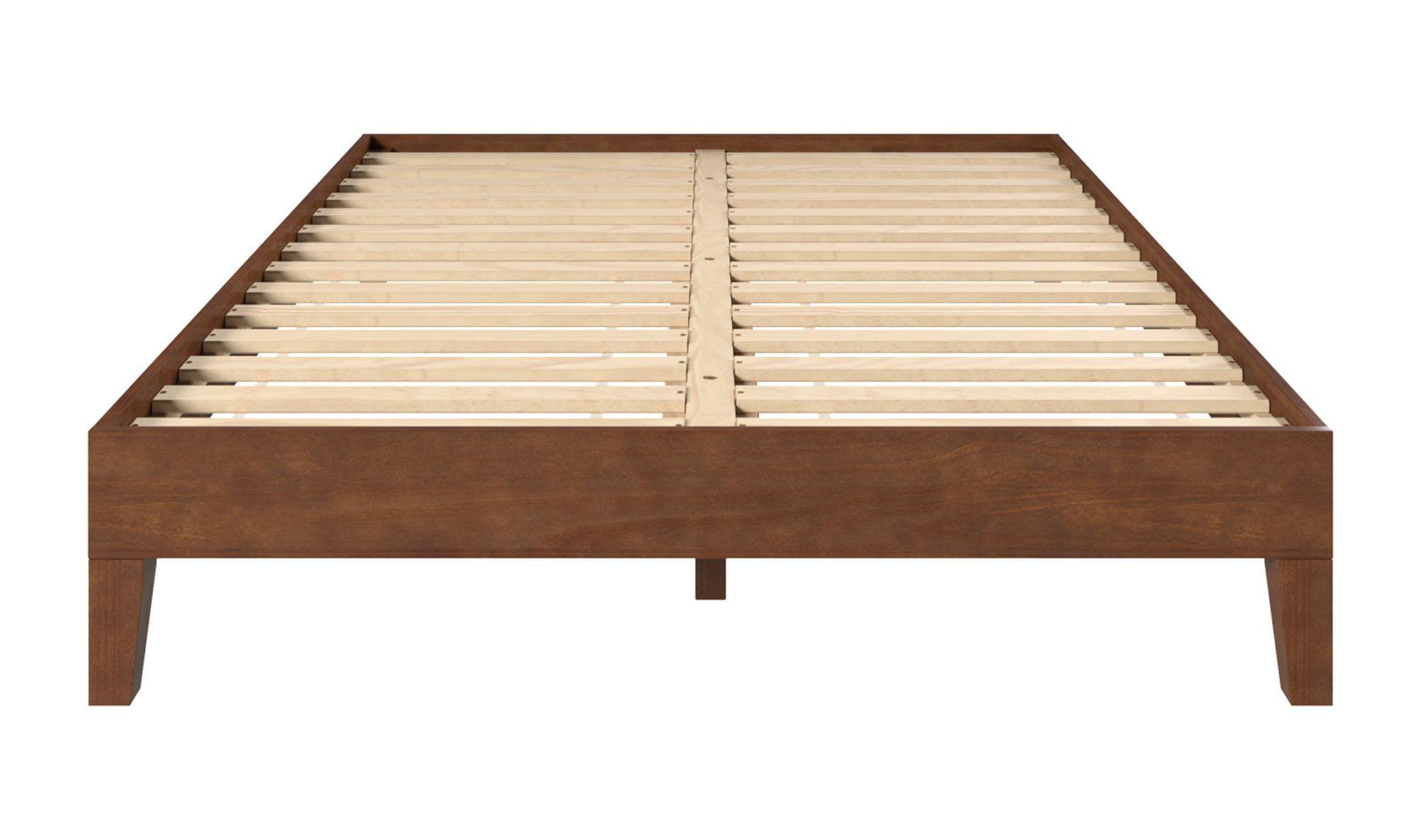 Nix Solid Pine Natural Full Platform Bed with Drawer