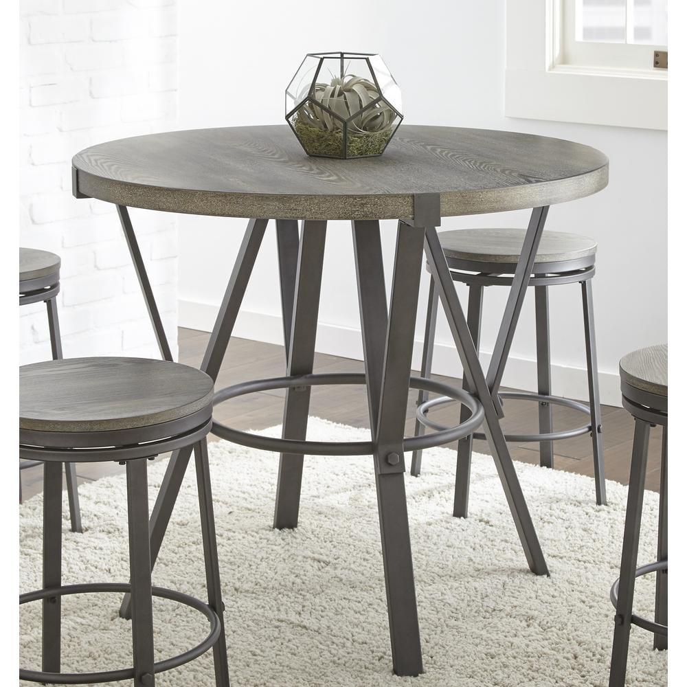 Portland Round Counter Table Gray - Steve Silver Co.