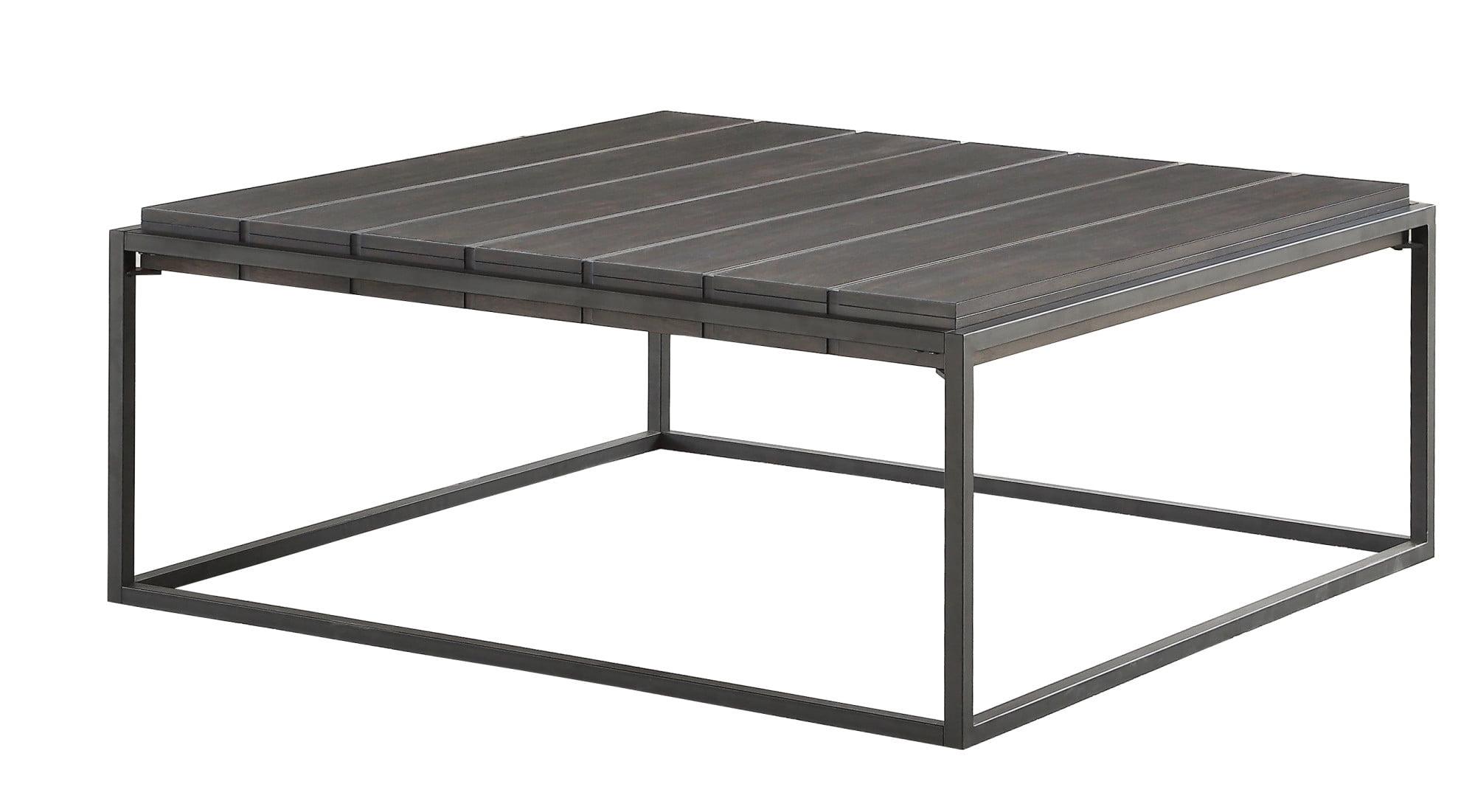 Contemporary Tekoa Square Coffee Table in Walnut & Dark Gray