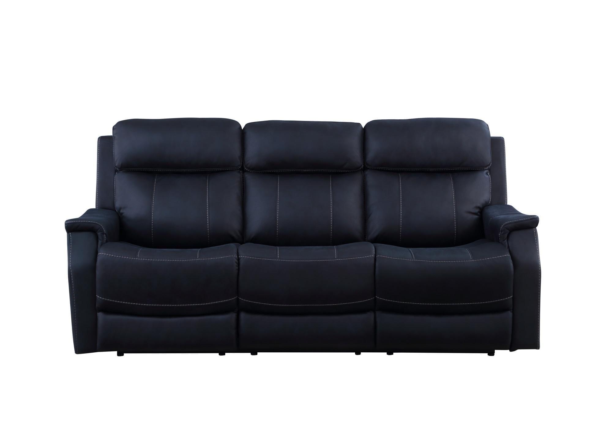 Ocean Blue Contemporary Power Reclining Sofa with Cup Holders