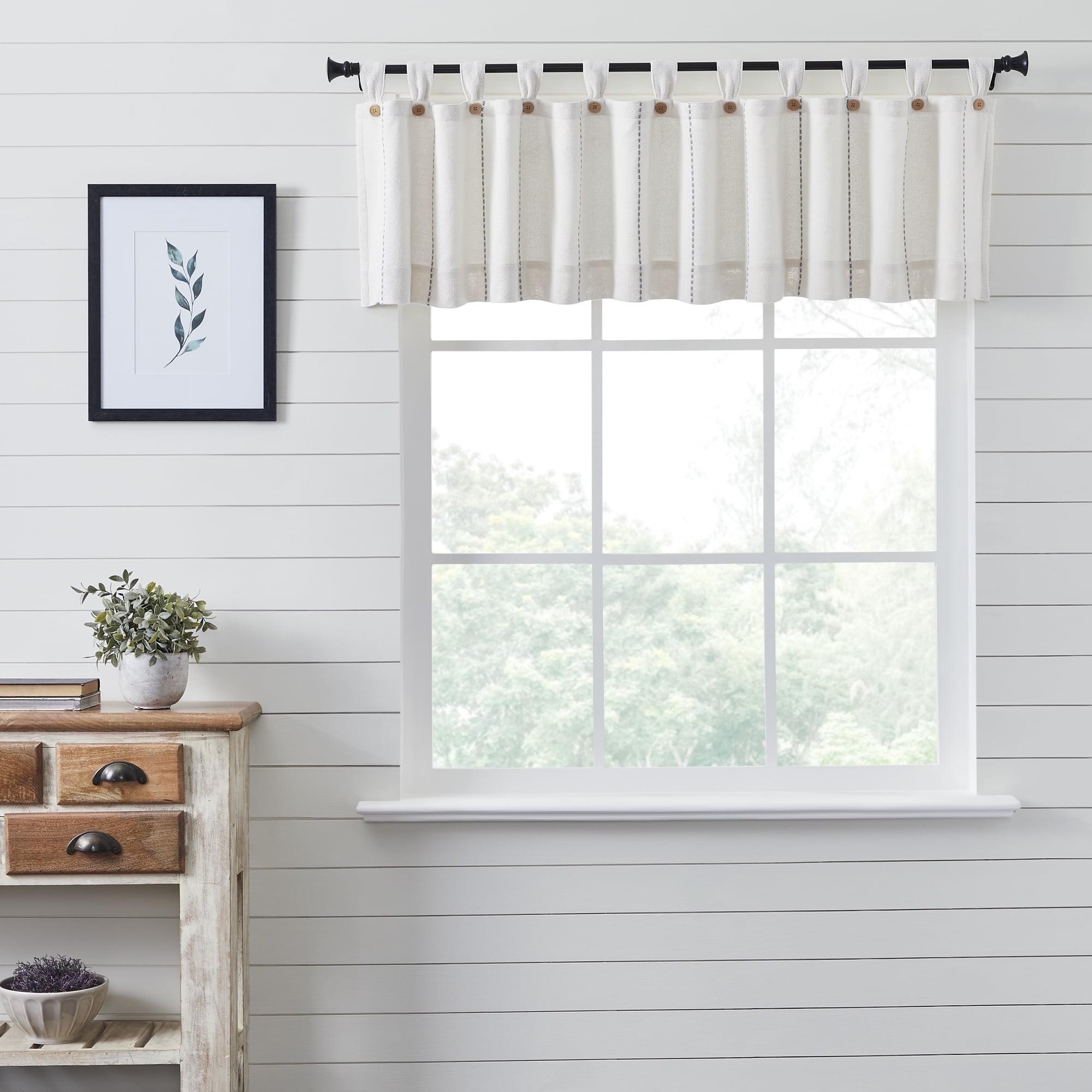 Gracie Oaks Cumberledge Stitched Burlap Tailored Window Valance