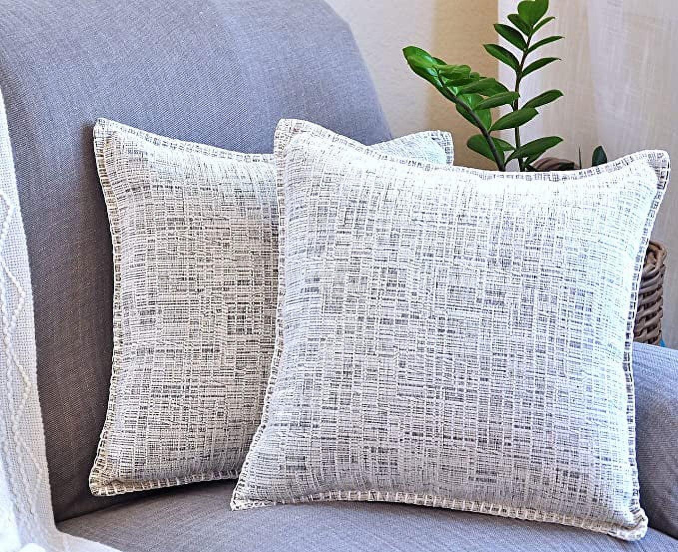 Soft Chenille Throw Pillow Covers With Stitched Edge