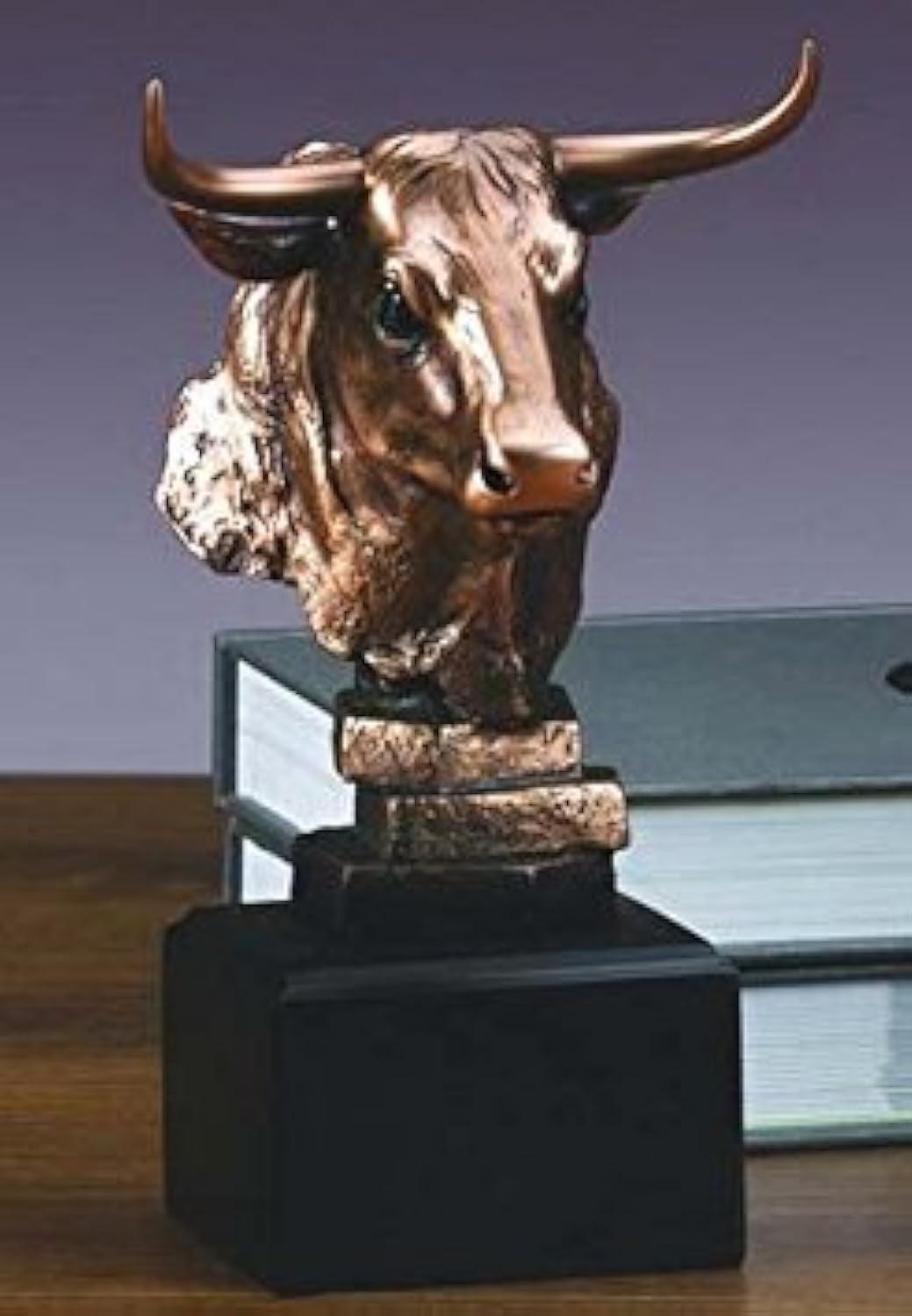 Stock Market Bull Bust - Wall Street Bronze Finish Statue Figurine