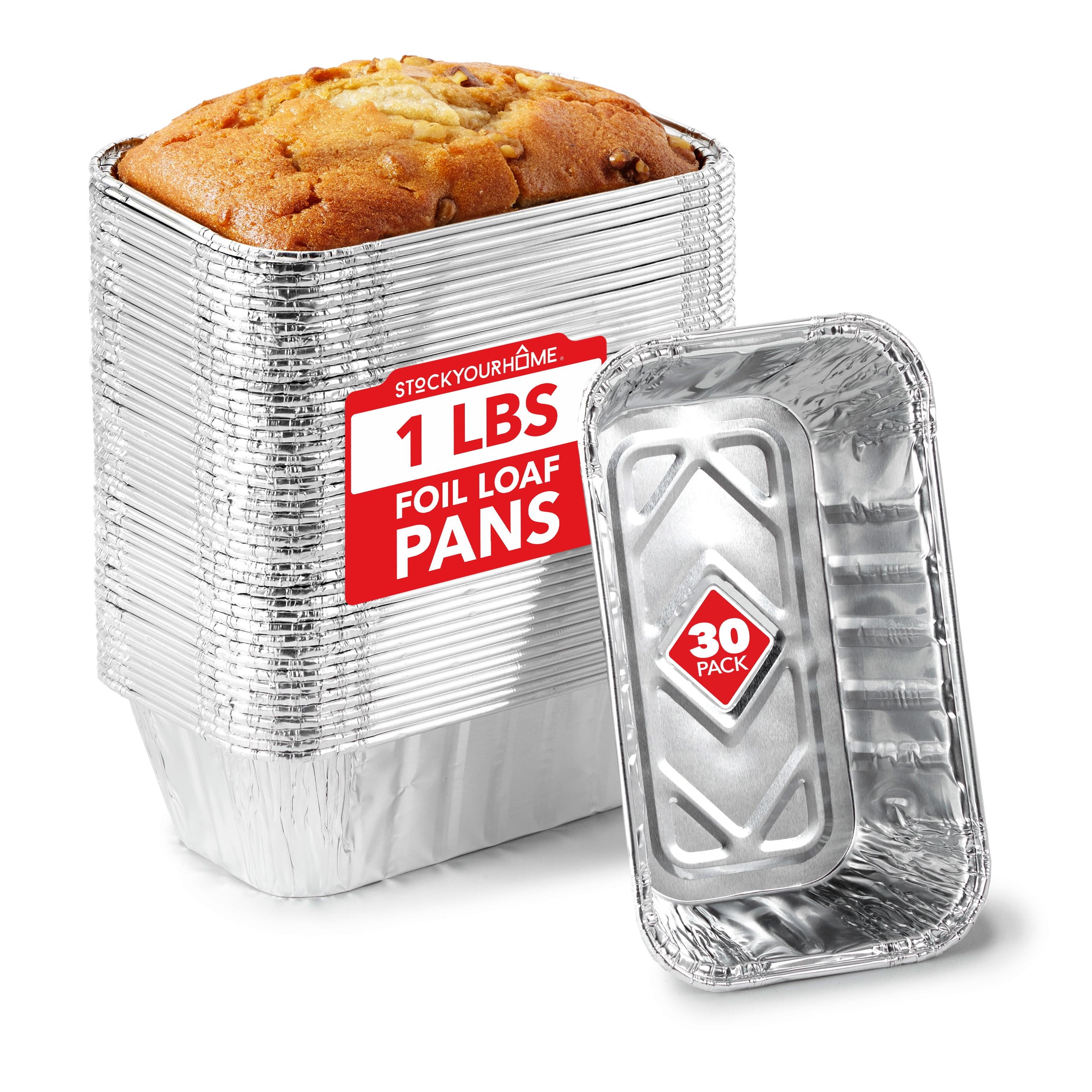 1 Lb Disposable Aluminum Foil Mini Loaf Pans 30-Pack