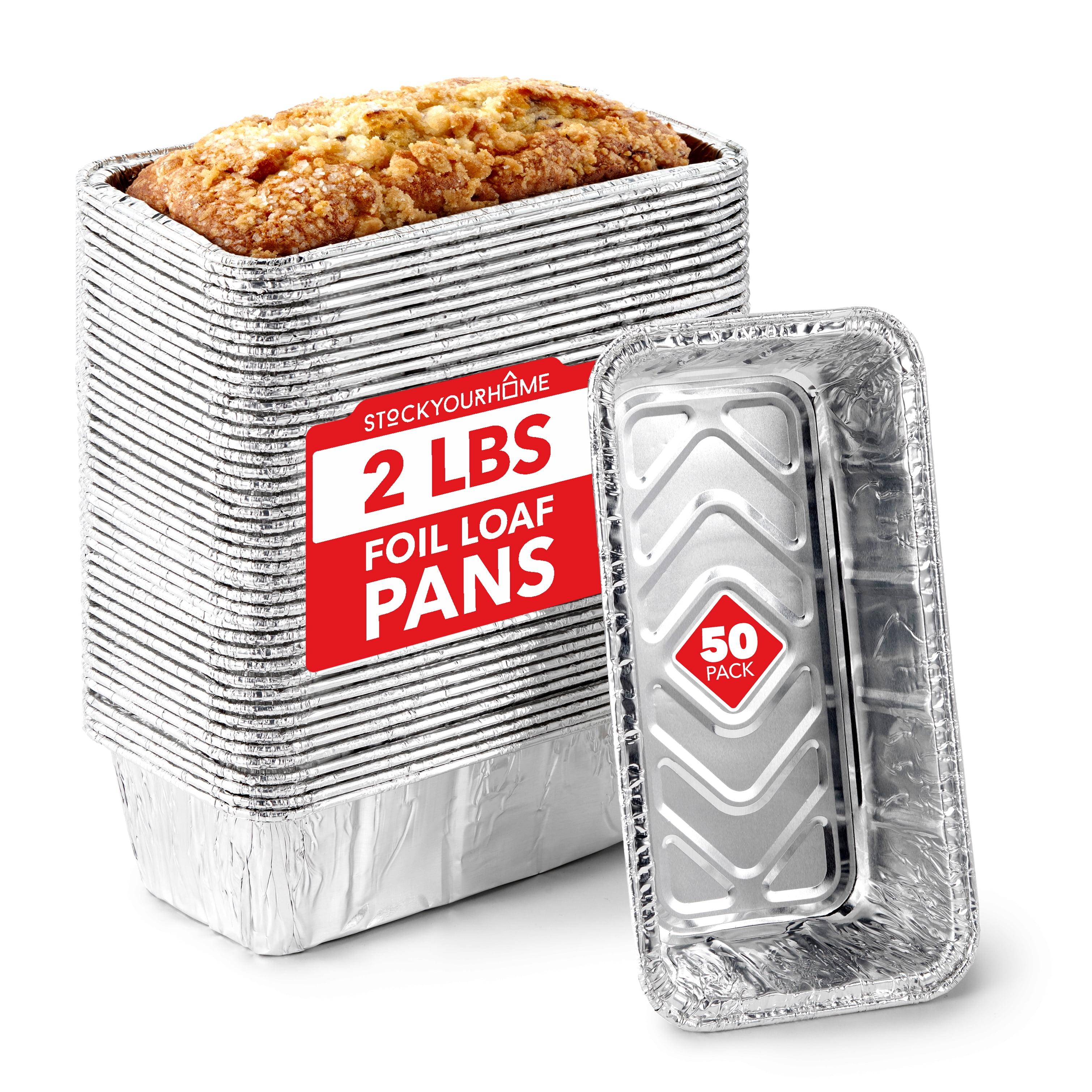 2 Lb Aluminum Foil Rectangular Loaf Pans, 50 Pack