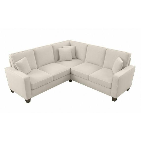 Stockton 87W L Shaped Sectional Couch in Cream Herringbone Fabric