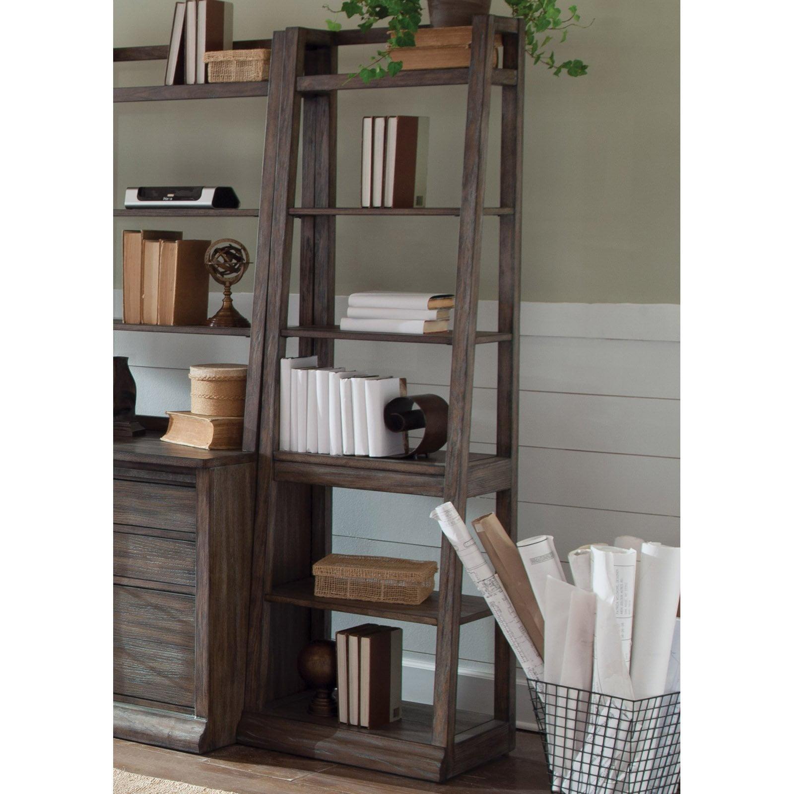 Stone Brook Rustic Saddle Brown Leaning Bookcase