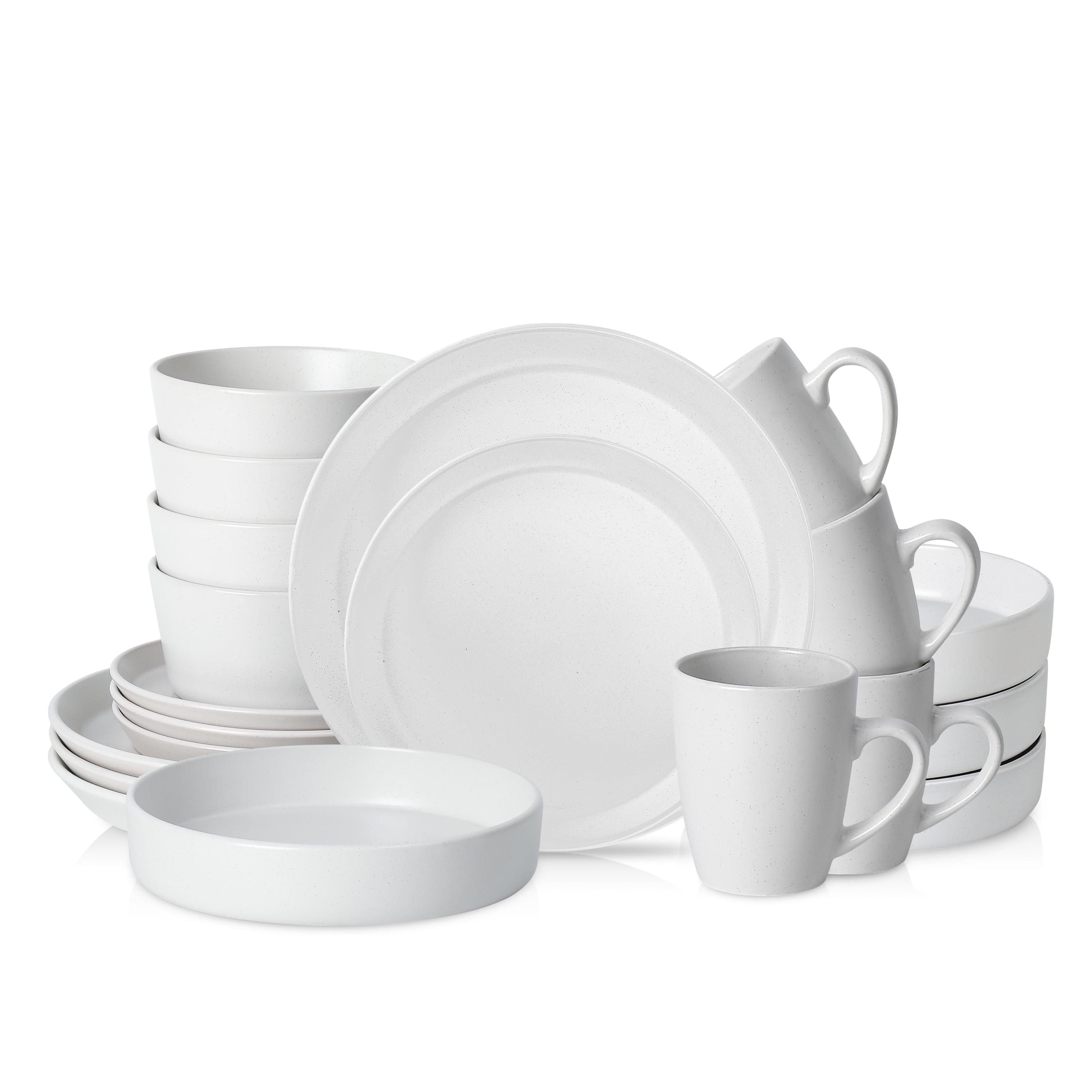 White Speckled Ceramic 20-Piece Dinnerware Set