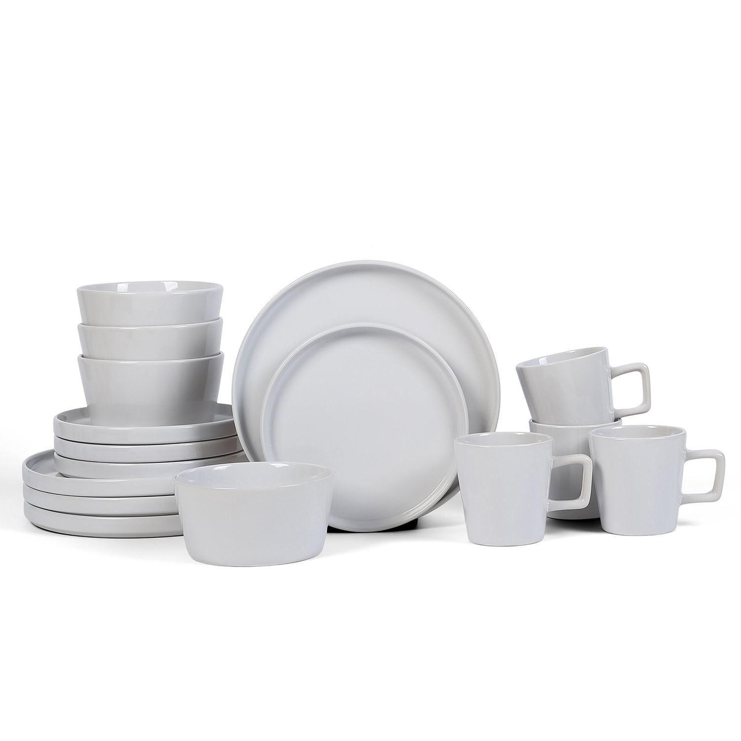 White Ceramic 16-Piece Outdoor Dinnerware Set, Service for 4