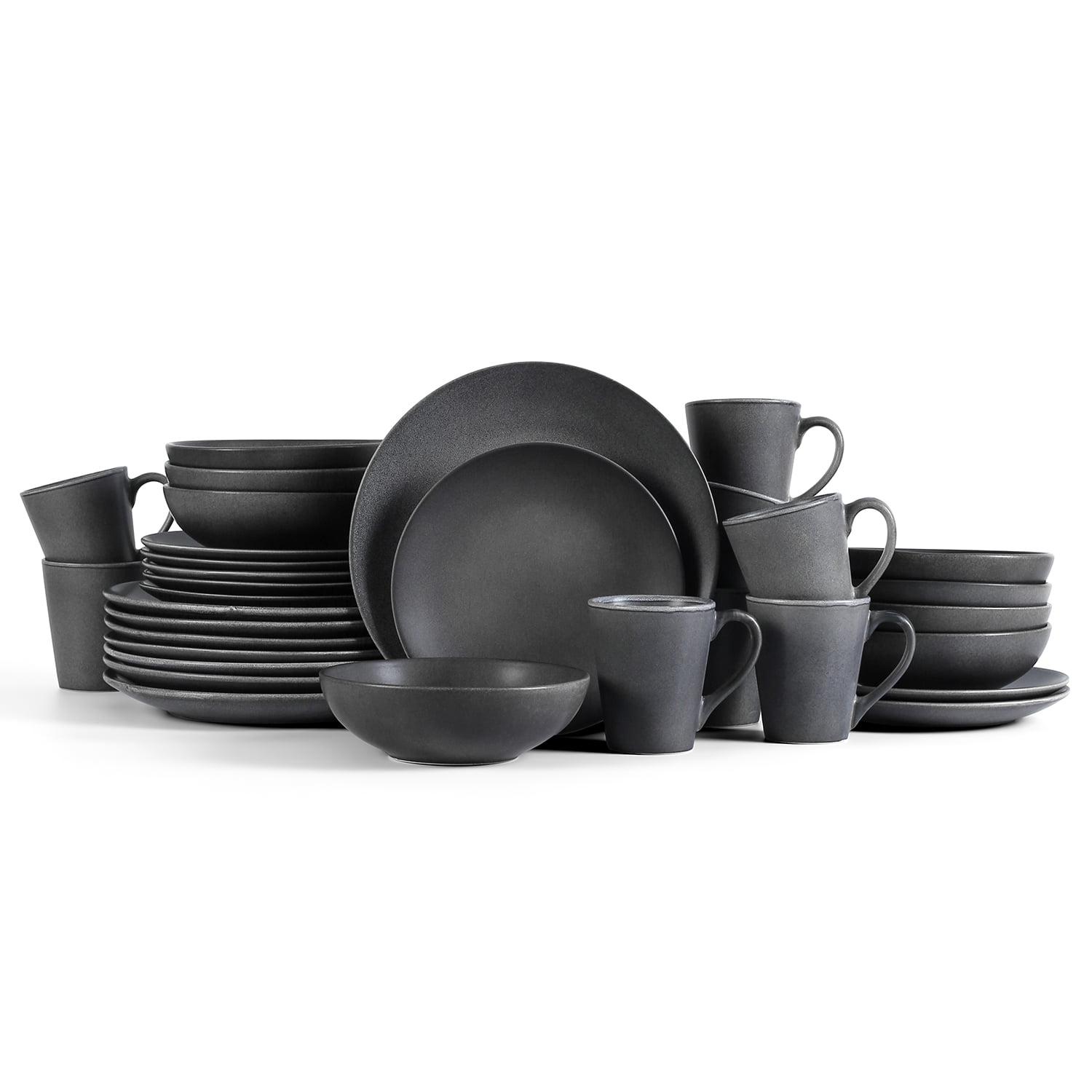 Grao Grey Ceramic 32-Piece Dinnerware Set, Service for 8