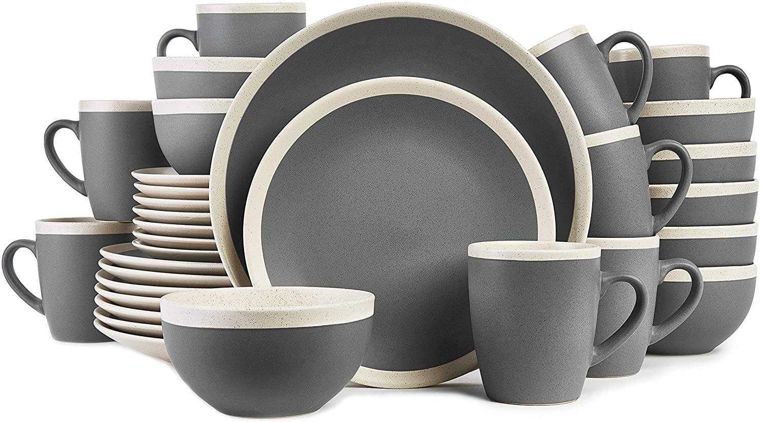 Stone Lain Serenity 32-Piece Stoneware Dinnerware Set, Service for 8