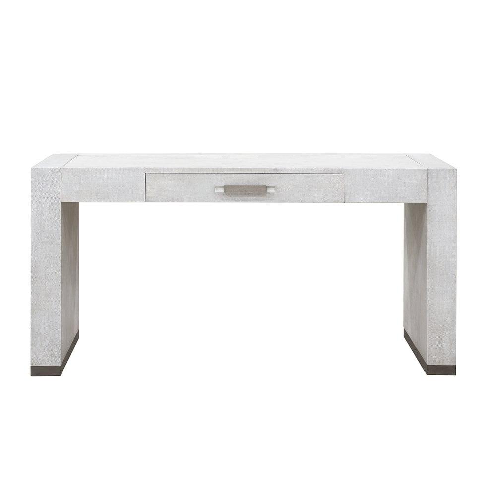 Stone-Textured Writing Desk with Keyboard Tray