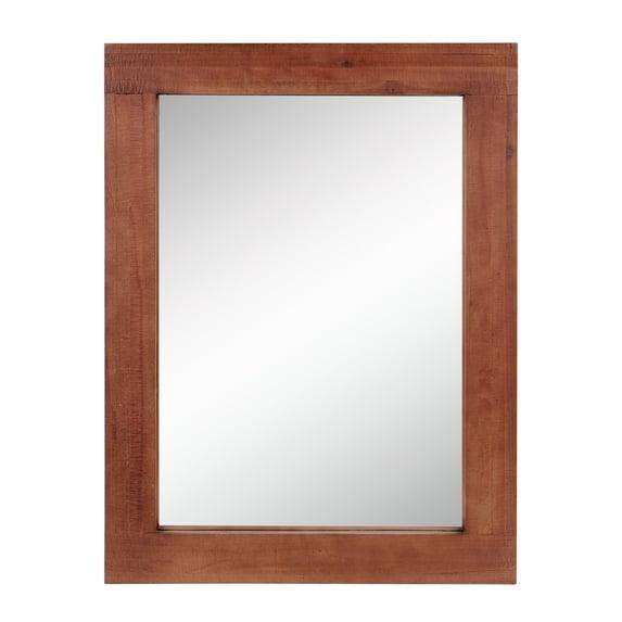 Stonebriar 24" x 18" Redwood Country Rustic Rectangle Wood Wall Mirror