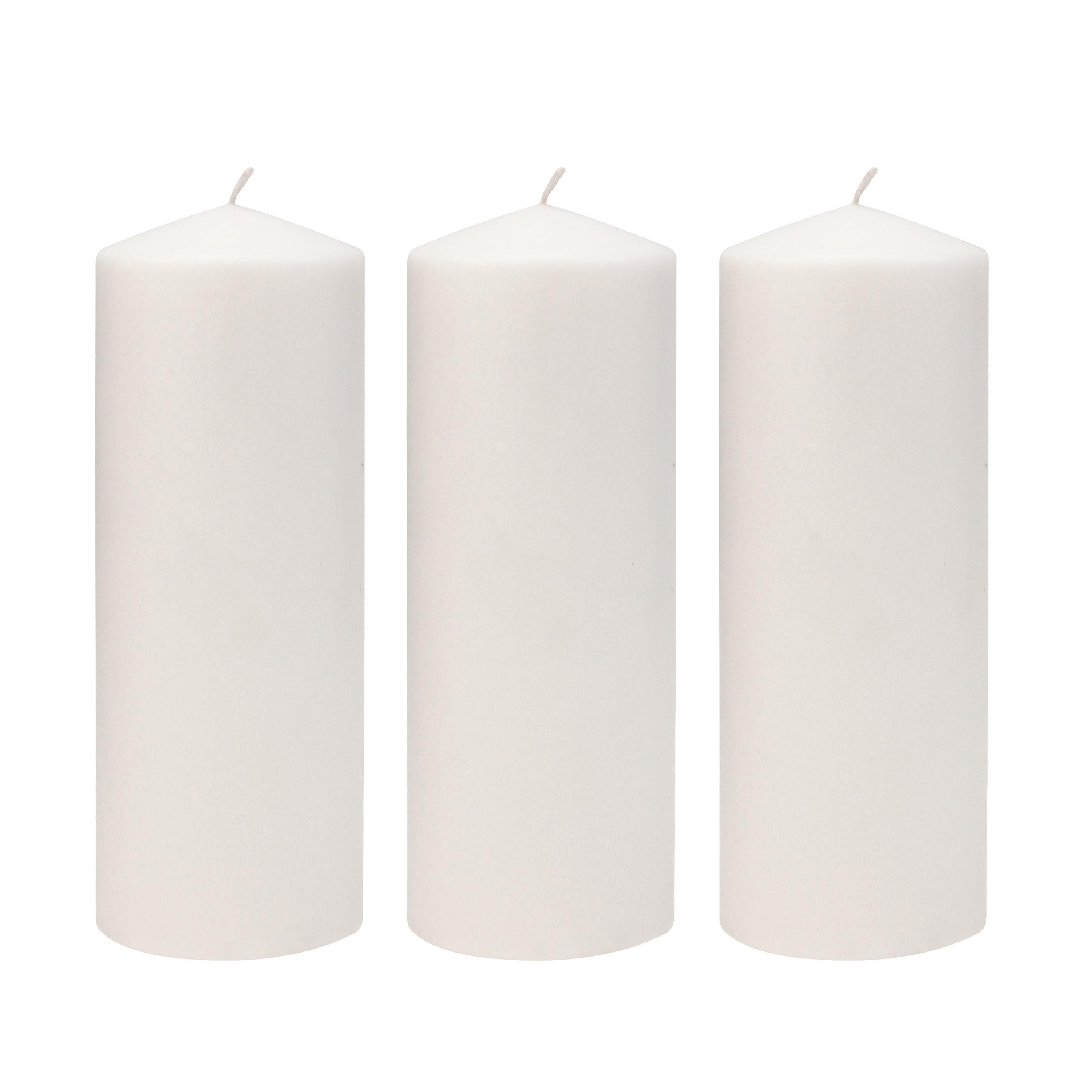 Stonebriar Collection Unscented White Pillar Candle, 3-Pack, 3” x 8", 80-Hour Burn Time