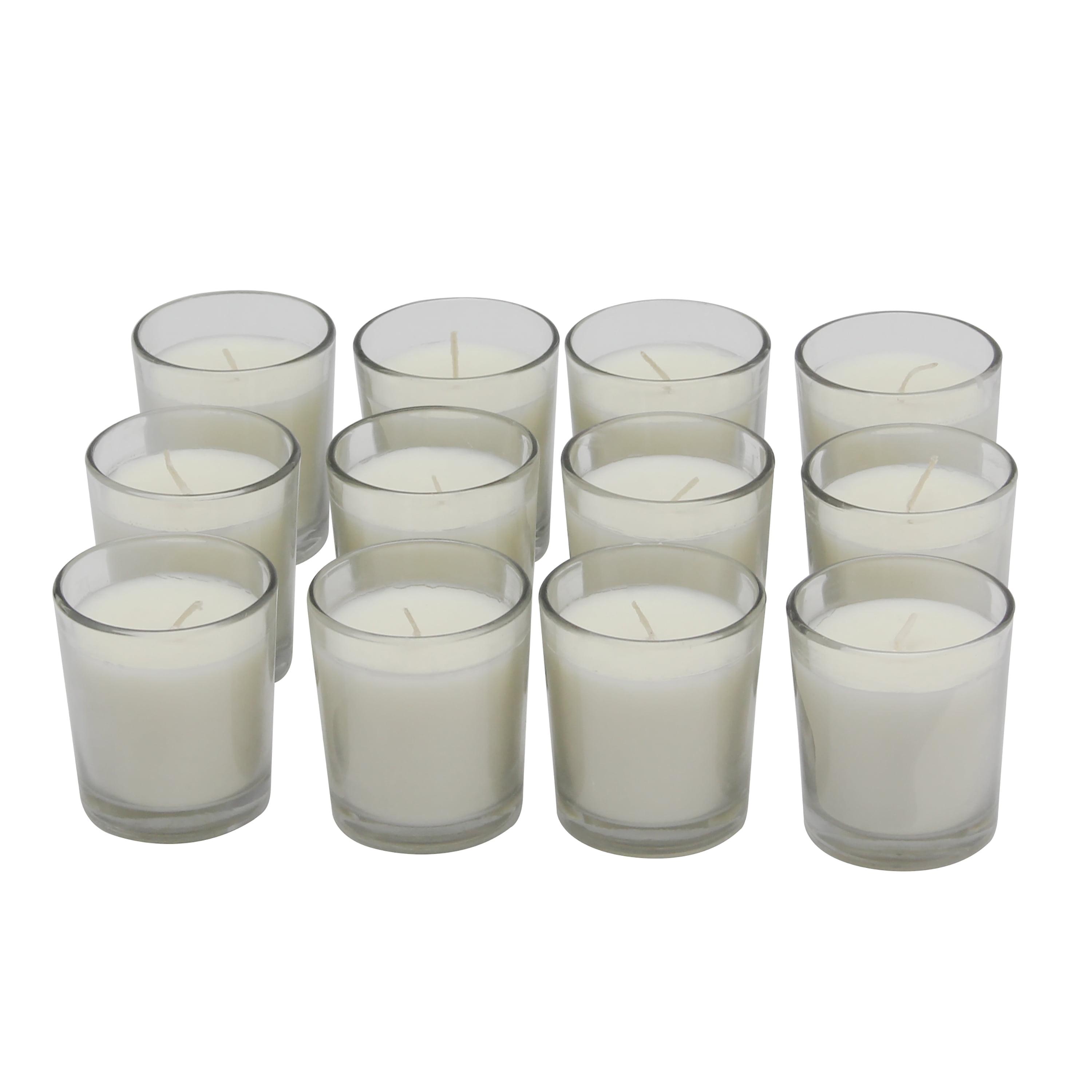 Stonebriar 12-Pack White Unscented Glass Votive Candles