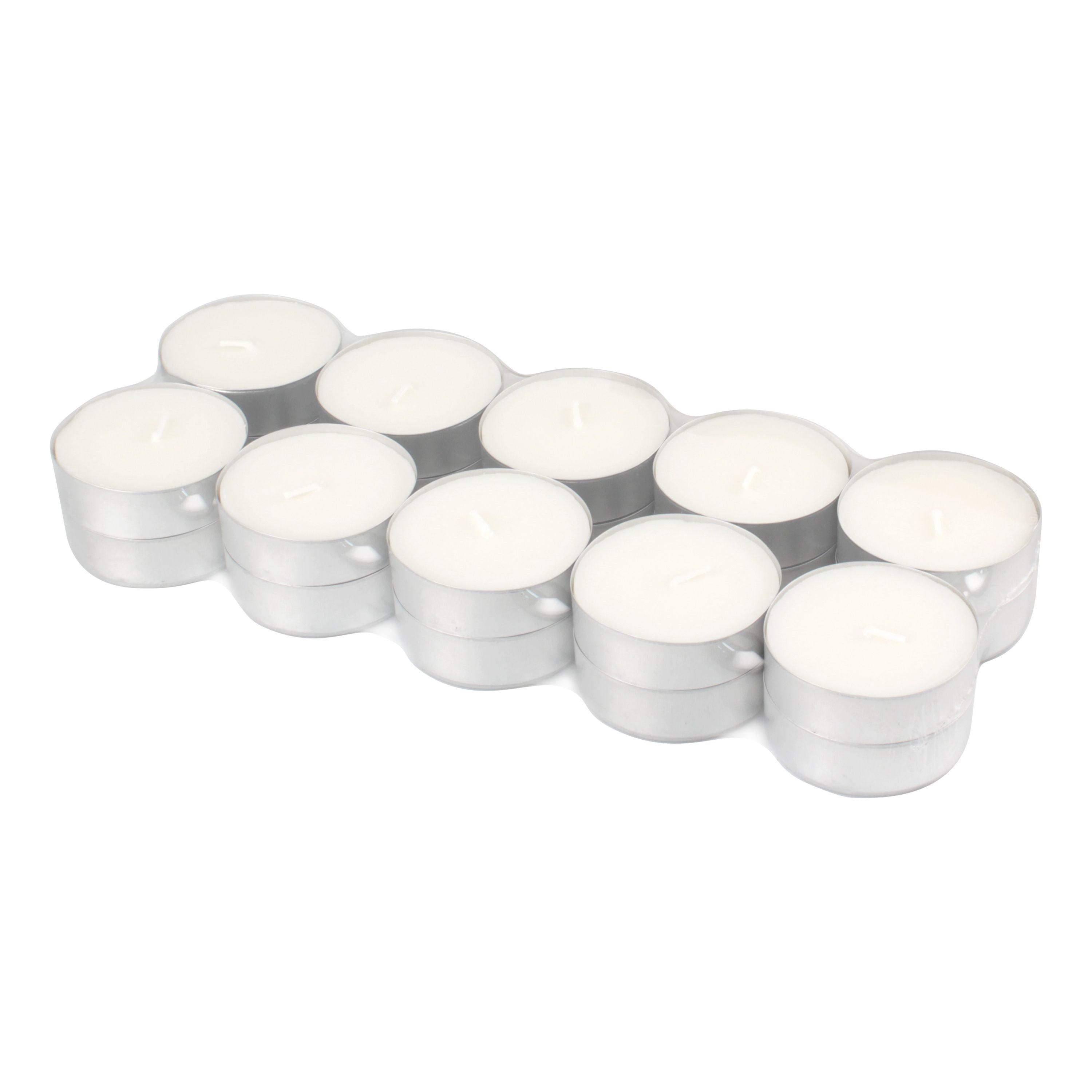 White Palm Wax Unscented Tealight Candles, 20 Pack