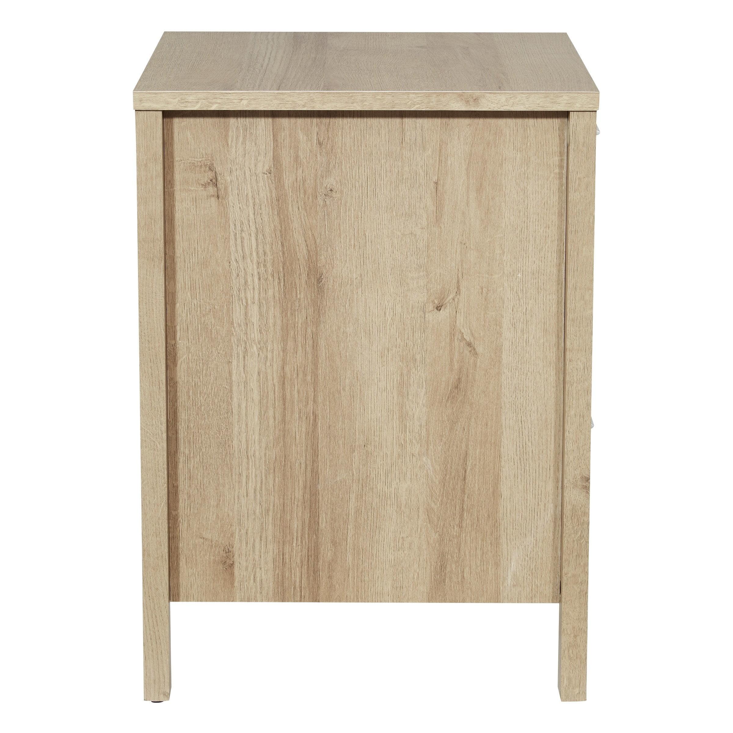 Stonebrook Nightstand with 2 USB Ports in Wood Canyon Oak Finish