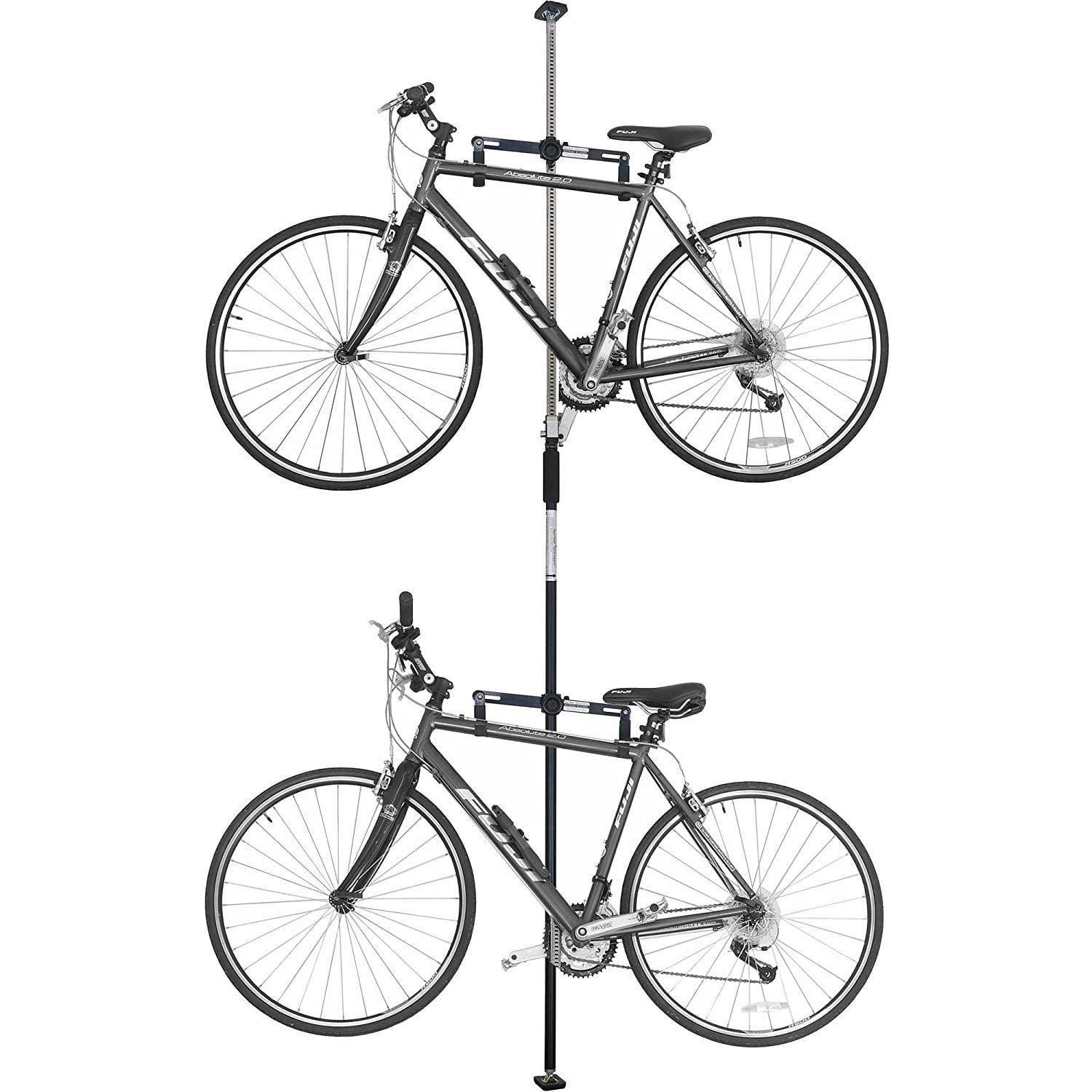 Black Adjustable Freestanding Dual Bike Storage Rack