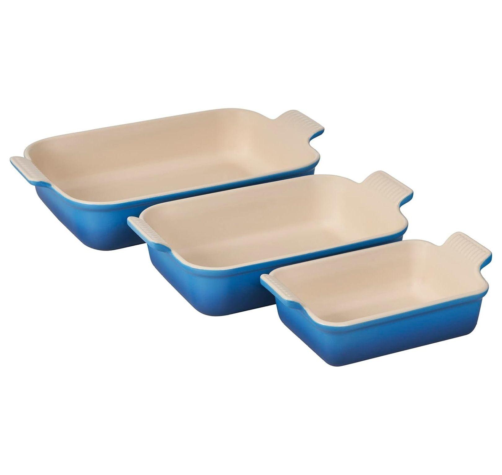 Marseille Blue Stoneware Rectangular Baking Dish Set