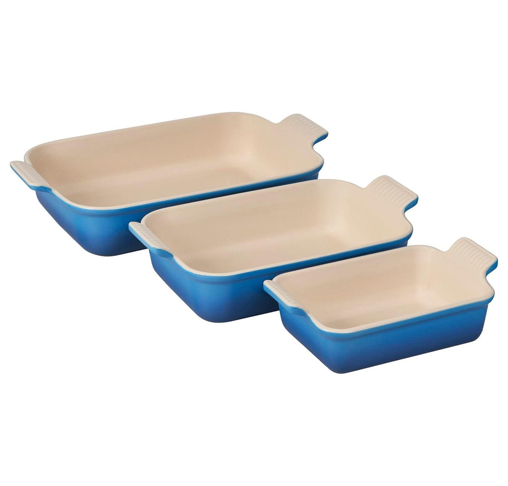 Marseille Blue Stoneware Rectangular Baking Dish Set