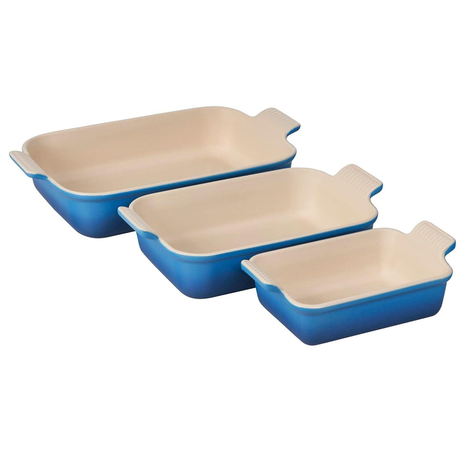 Marseille Blue Stoneware Rectangular Baking Dish Set