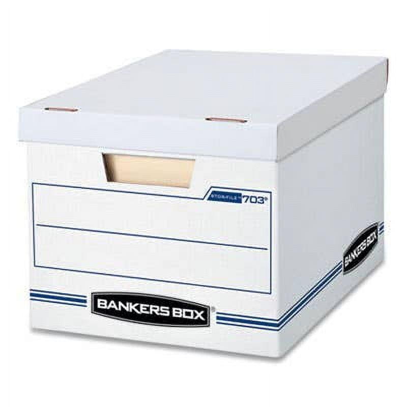 Bankers Box STOR/FILE Storage Box Letter/Legal Lift-off Lid White/Blue 12/Carton 00703