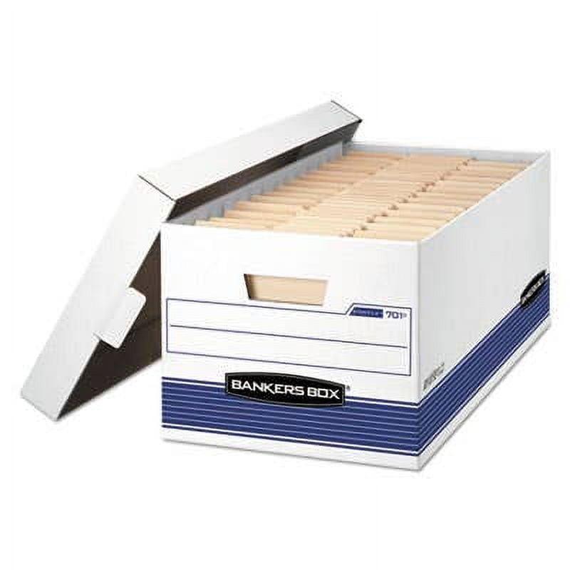 Bankers Box STOR/FILE Medium-Duty Storage Boxes, Letter Files, 12" x 25.38" x 10.25", White, 20/Carton