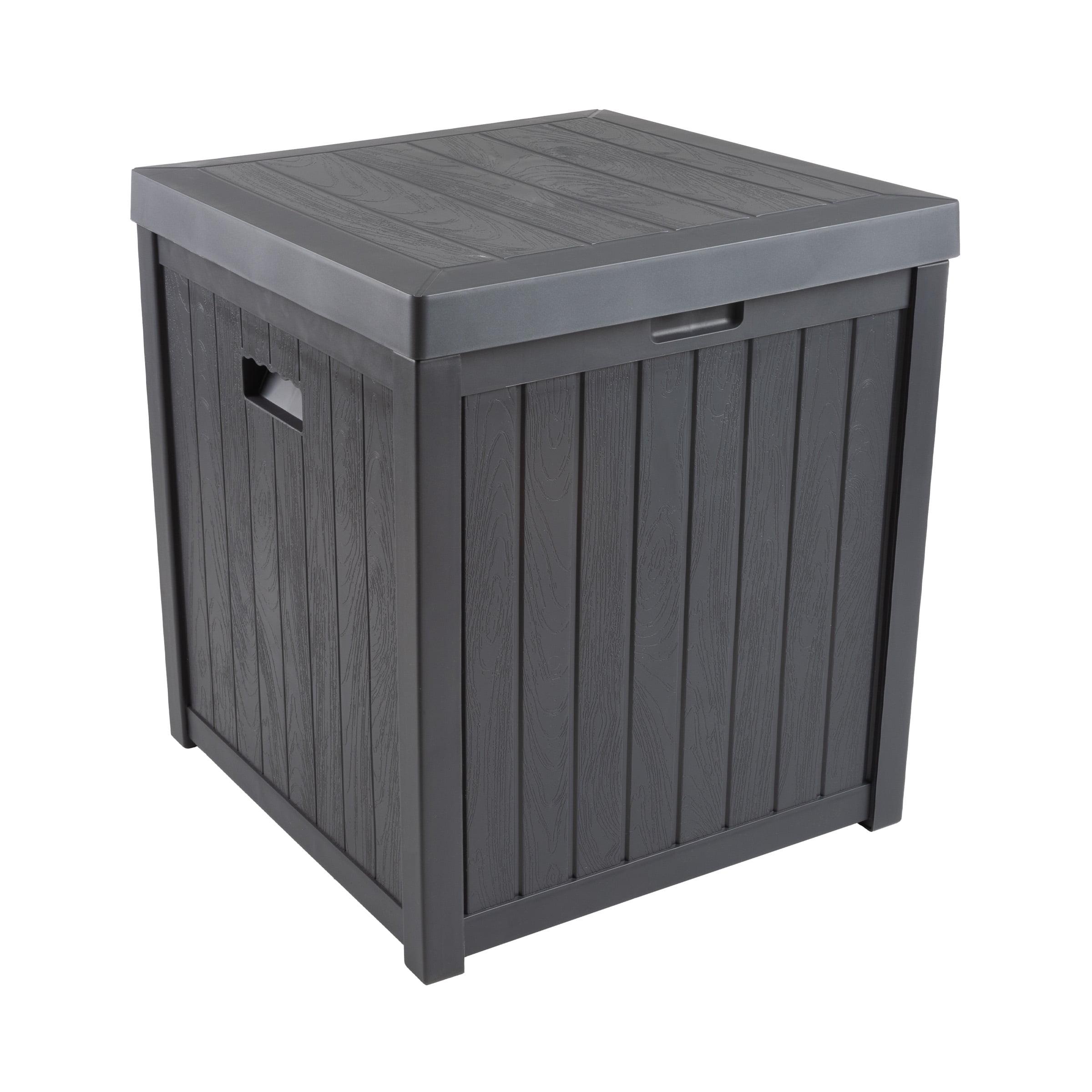 Storage Box - 50-Gallon Container for Patio Storage - Durable and Fade-Resistant Resin Deck Box - Outdoor Furniture by Pure Garden (Gray)