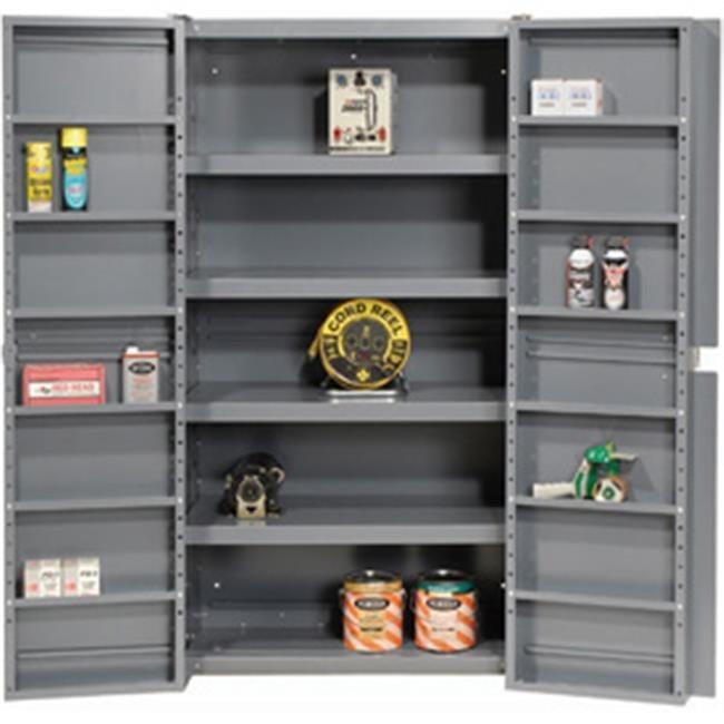 Easy Assembly Cabinet with Shelving In Doors & Interior - Gray - 38 x 24 x 72 in.