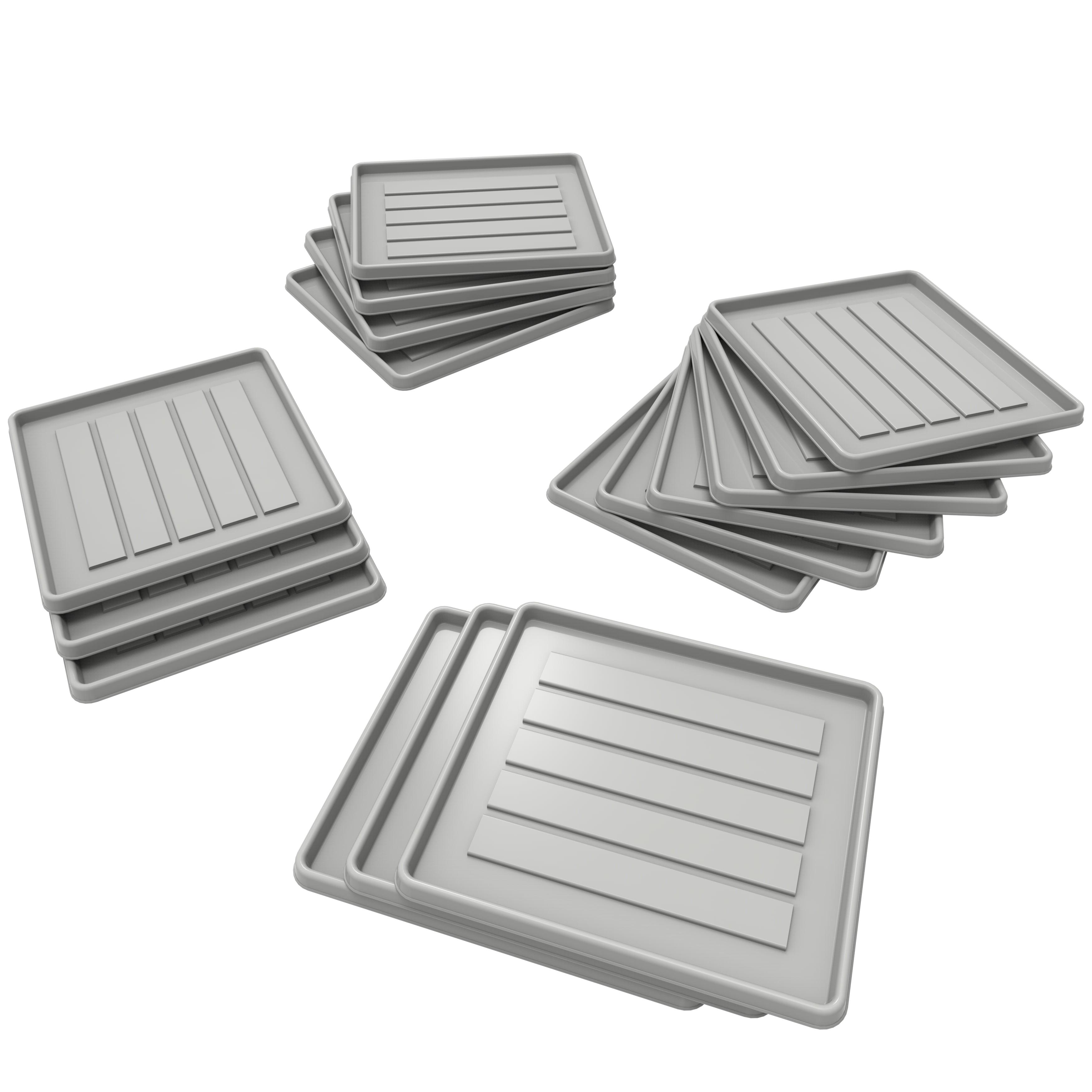 Storex School Locker / Office Cubicle Boot Tray, Gray, 18-Pack