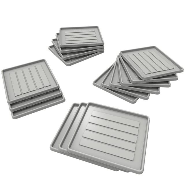 Storex School Locker / Office Cubicle Boot Tray, Gray, 18-Pack