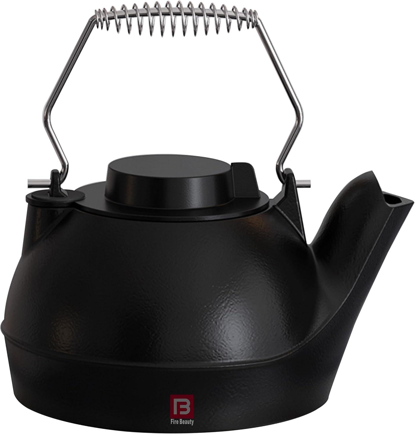 Stove Humidifier, Humidifying Iron Kettle, Wood Stove Kettle, Cast Iron, Chrome Handle