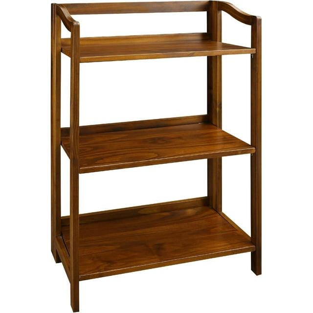 Casual Home Stratford 3-Shelf Folding Bookcase-Warm Brown
