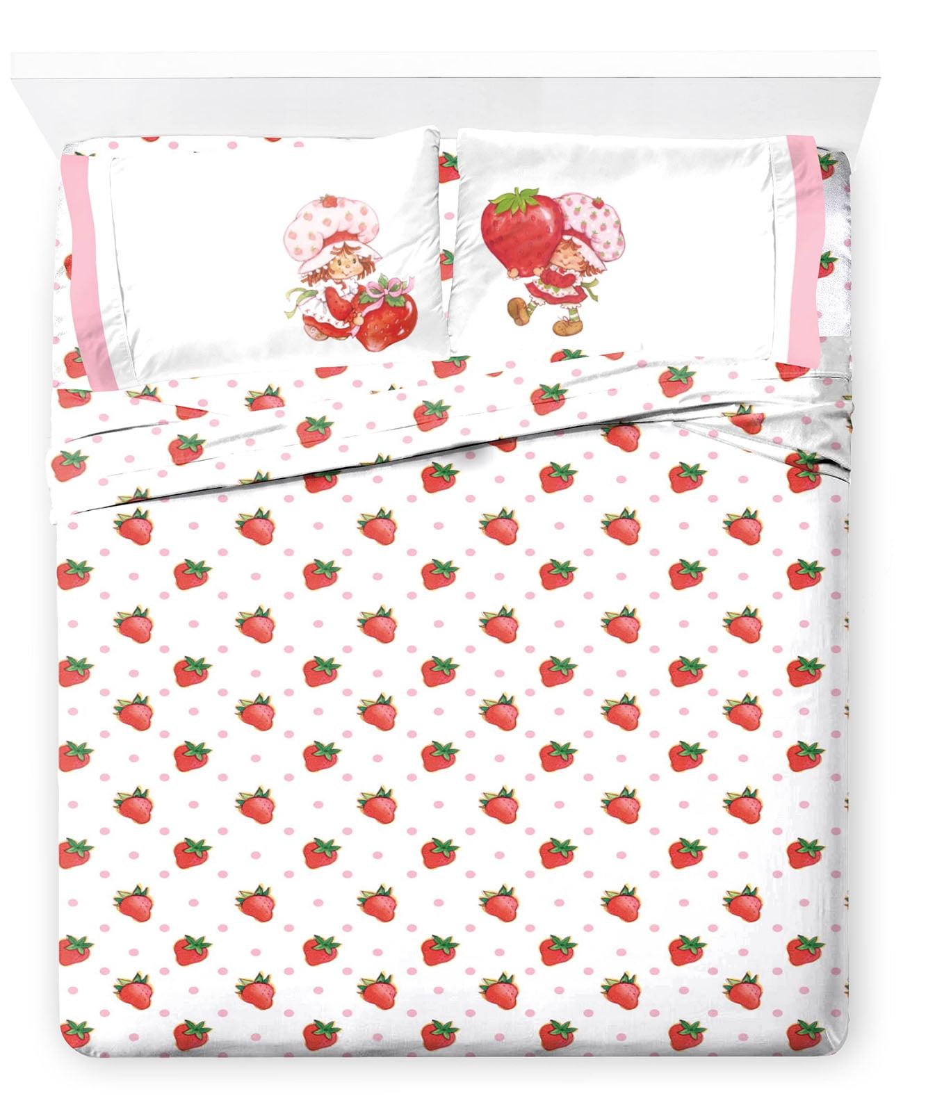 Strawberry Shortcake Pink Microfiber Full Sheet Set