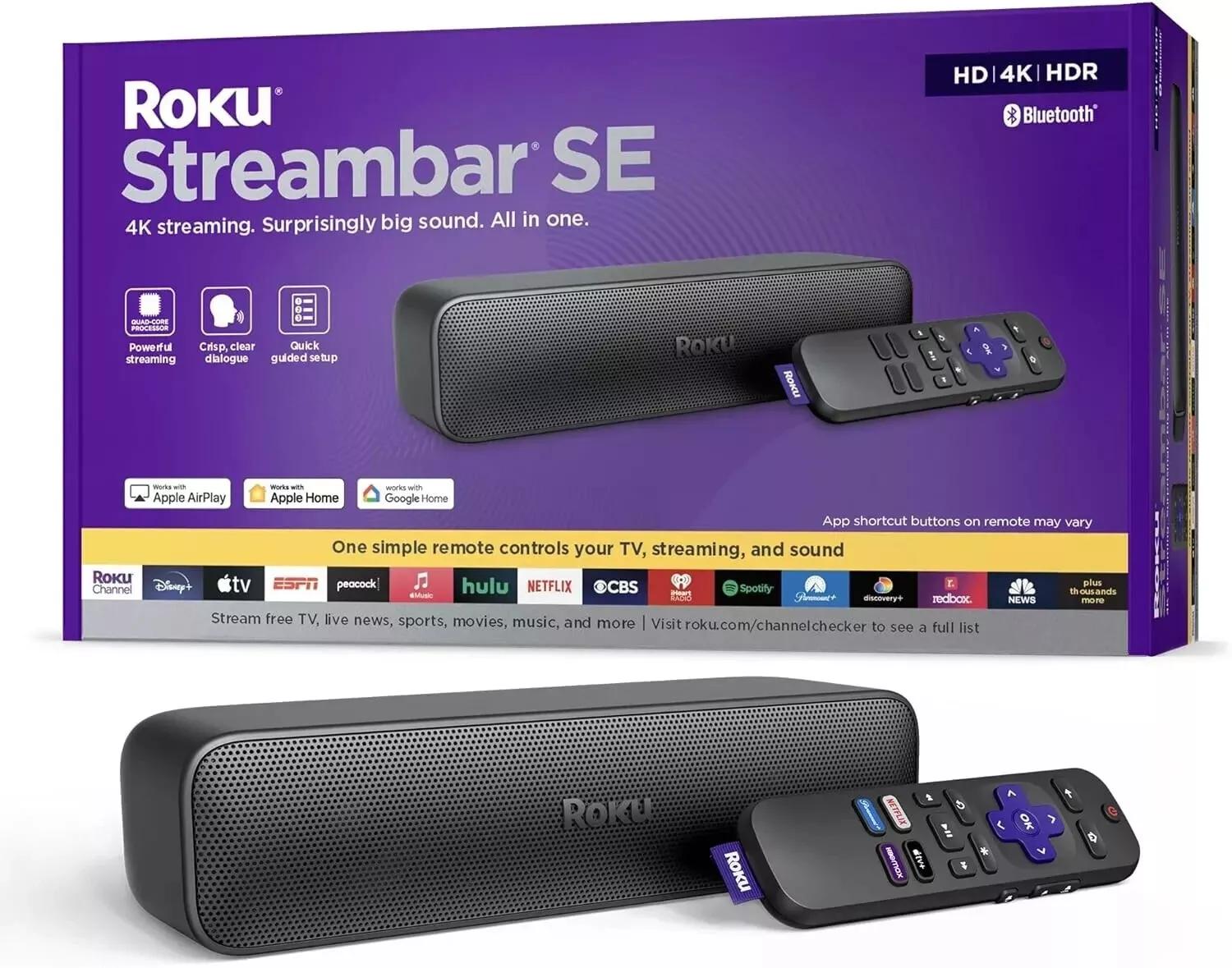 Roku Streambar SE 2-in-1 TV Soundbar with Built-in Streaming, Premium Speakers, & Enhanced Speech Clarity