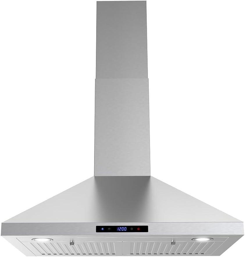 Streamline Francesco 30" 350 Cubic Feet Per Minute Ducted Wall Mount Range Hood with Baffle Filter and Light Included