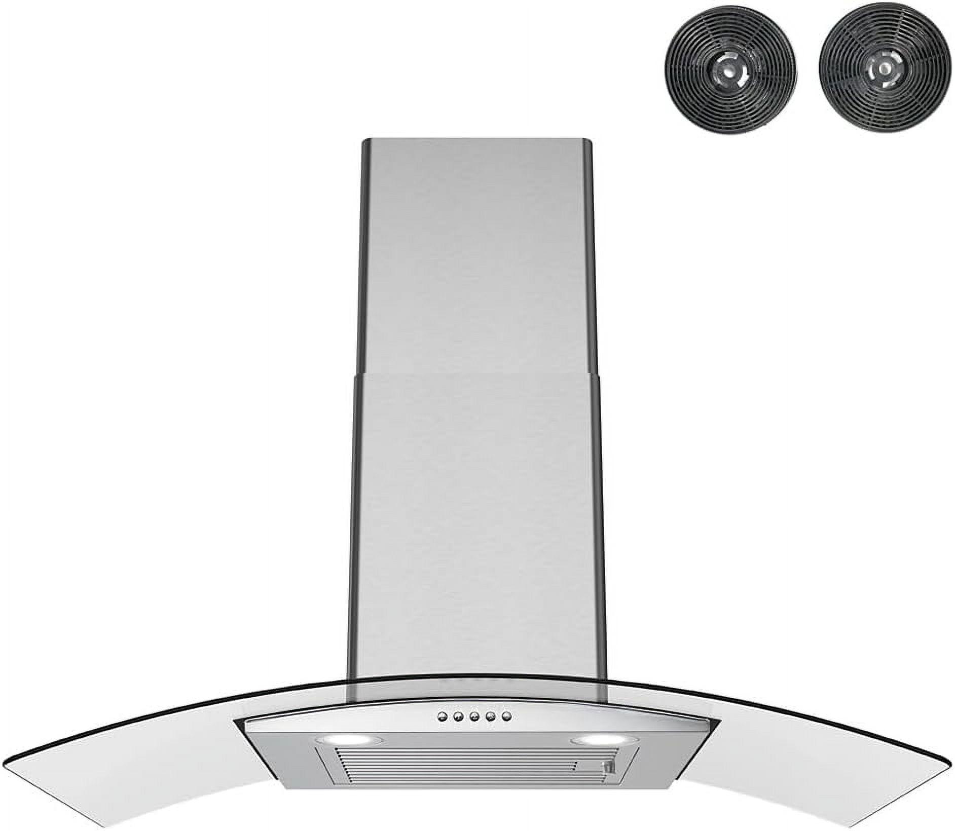 Streamline Largo 36" 220 Cubic Feet Per Minute Ductless Wall Mount Range Hood with Baffle Filter and Light Included