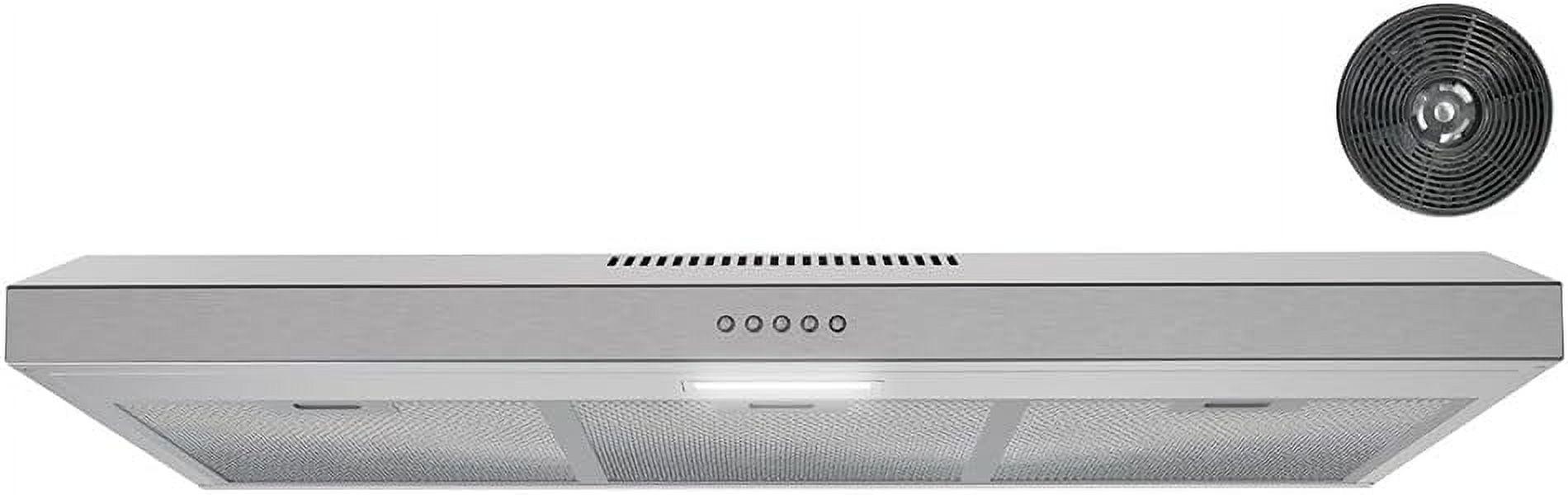 Streamline Longhena 36" 80 Cubic Feet Per Minute Convertible Under Cabinet Range Hood with Mesh Filter and Light Included