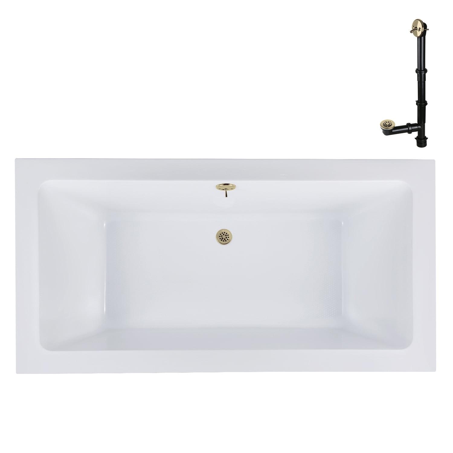 Streamline Bath 60" x 32" Acrylic Soaking Drop-In Bathtub, Drain Included N-4120-712-PBR