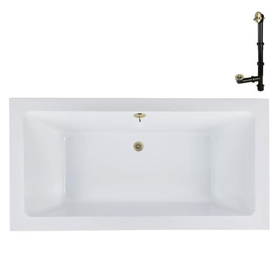 Streamline Bath 60" x 32" Acrylic Soaking Drop-In Bathtub, Drain Included N-4120-712-PBR