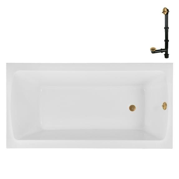 60'' x 32'' Acrylic Soaking Drop-In Bathtub, Drain Included