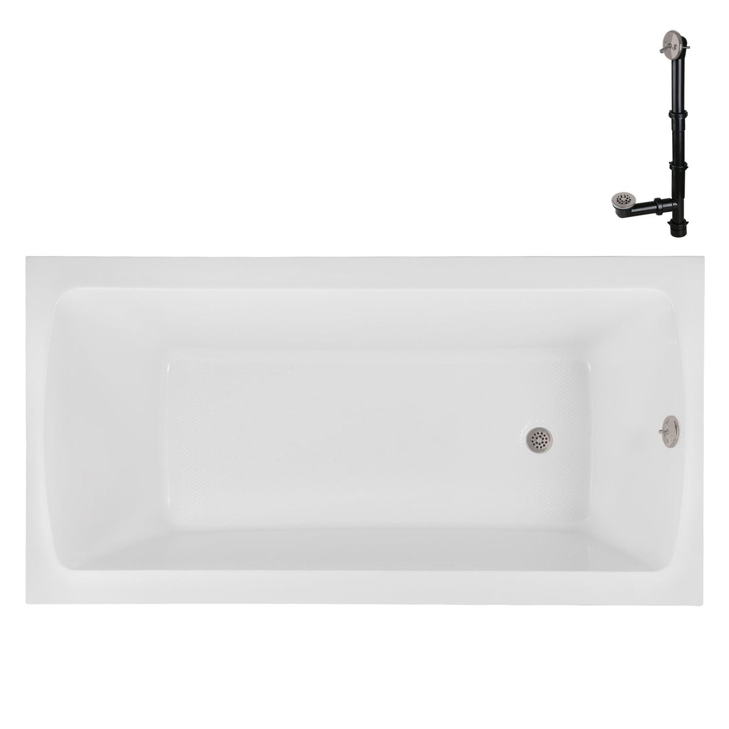 66" x 34" Acrylic Soaking Drop-In Bathtub, Drain Included