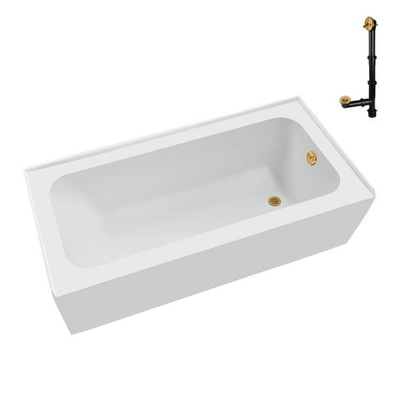 Streamline Bath Streamline 60 in. x 30 in. Acrylic Right-Hand Drain Alcove Bathtub in Glossy White With External Drain NAL-5660-BGL