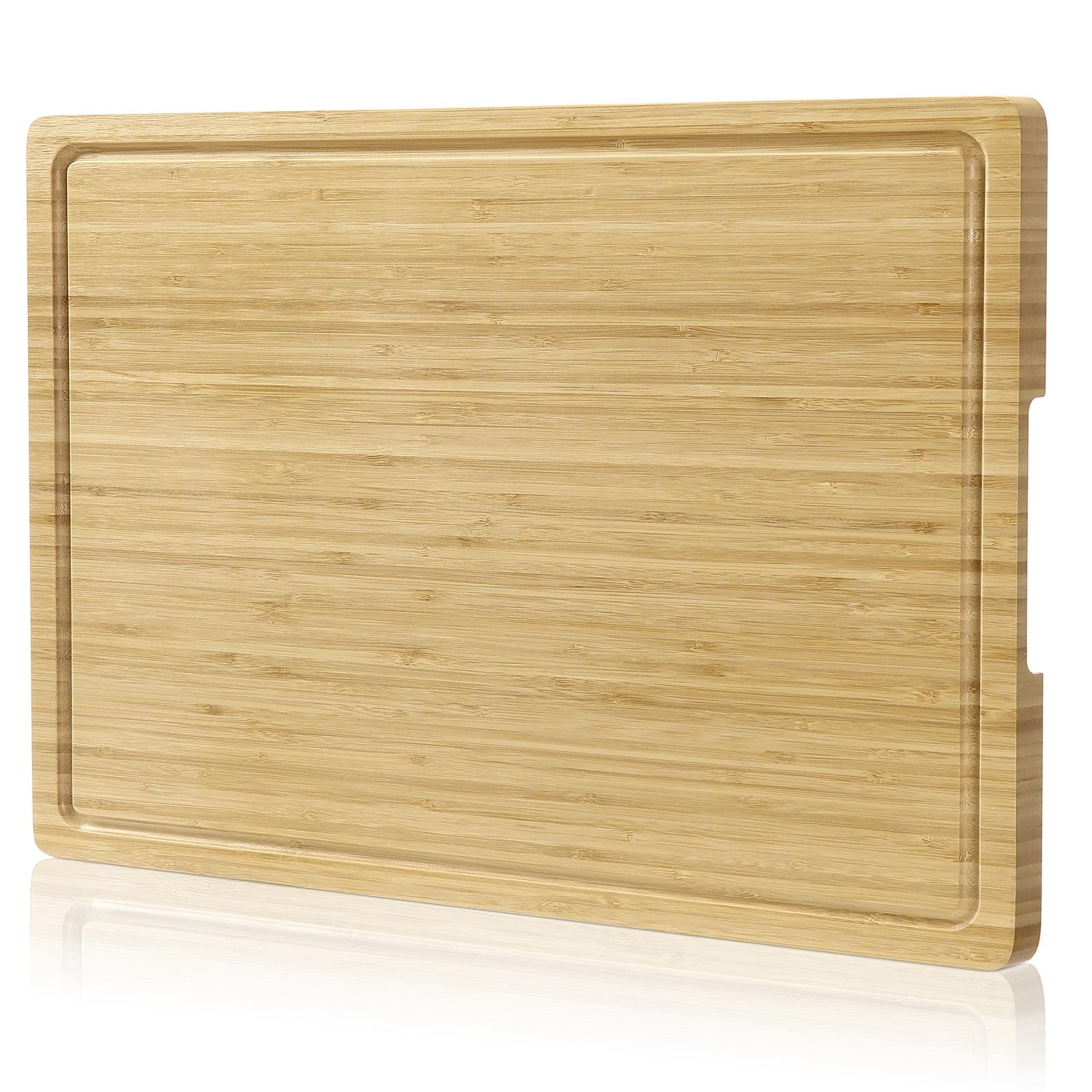 Extra Large Bamboo Cutting Board with Juice Groove and Handle, 20" x 15"