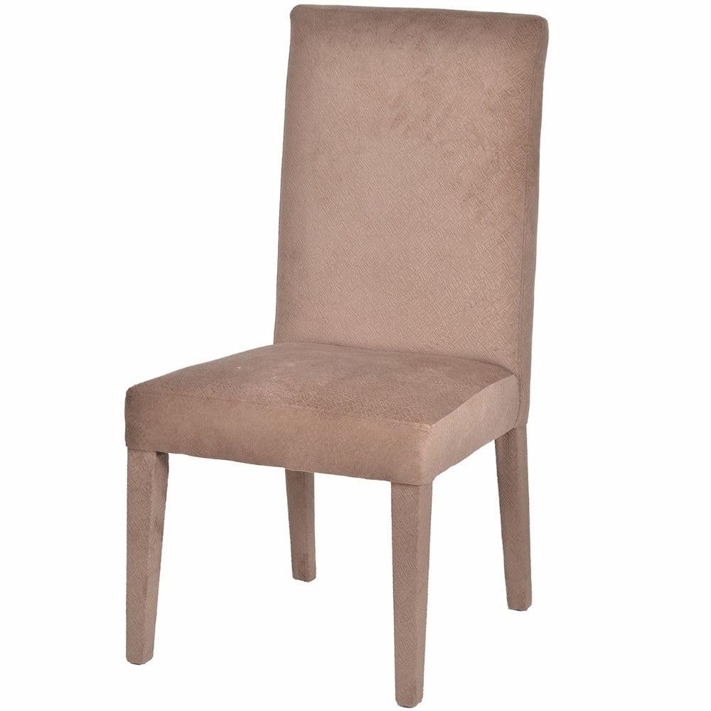 Parsons Classic Beige Upholstered Dining Chair in Solid Wood