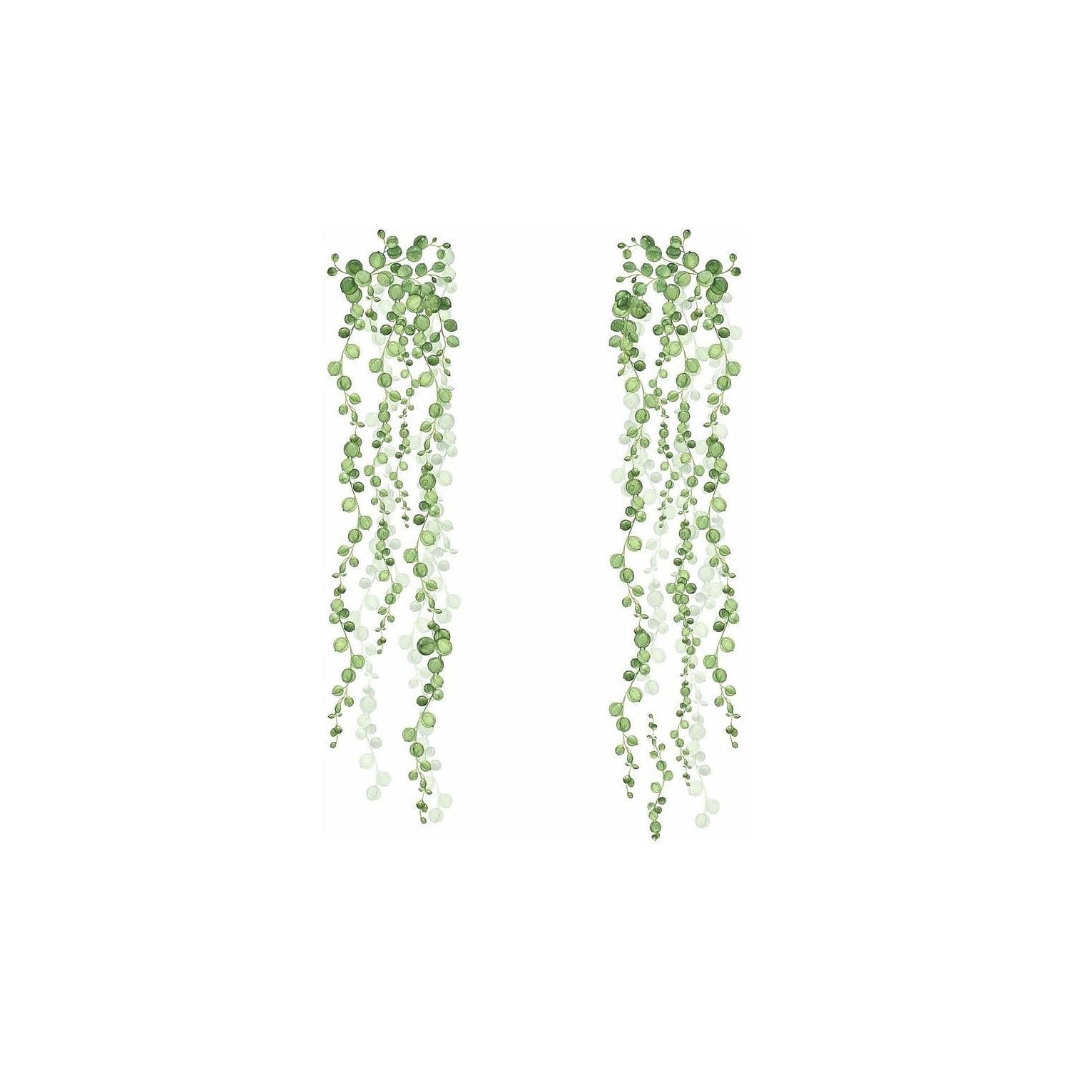 36.5" x 9" String of Pearls Vine Peel and Stick Wall Decal - RoomMates: Removable, Modern Botanical Decor