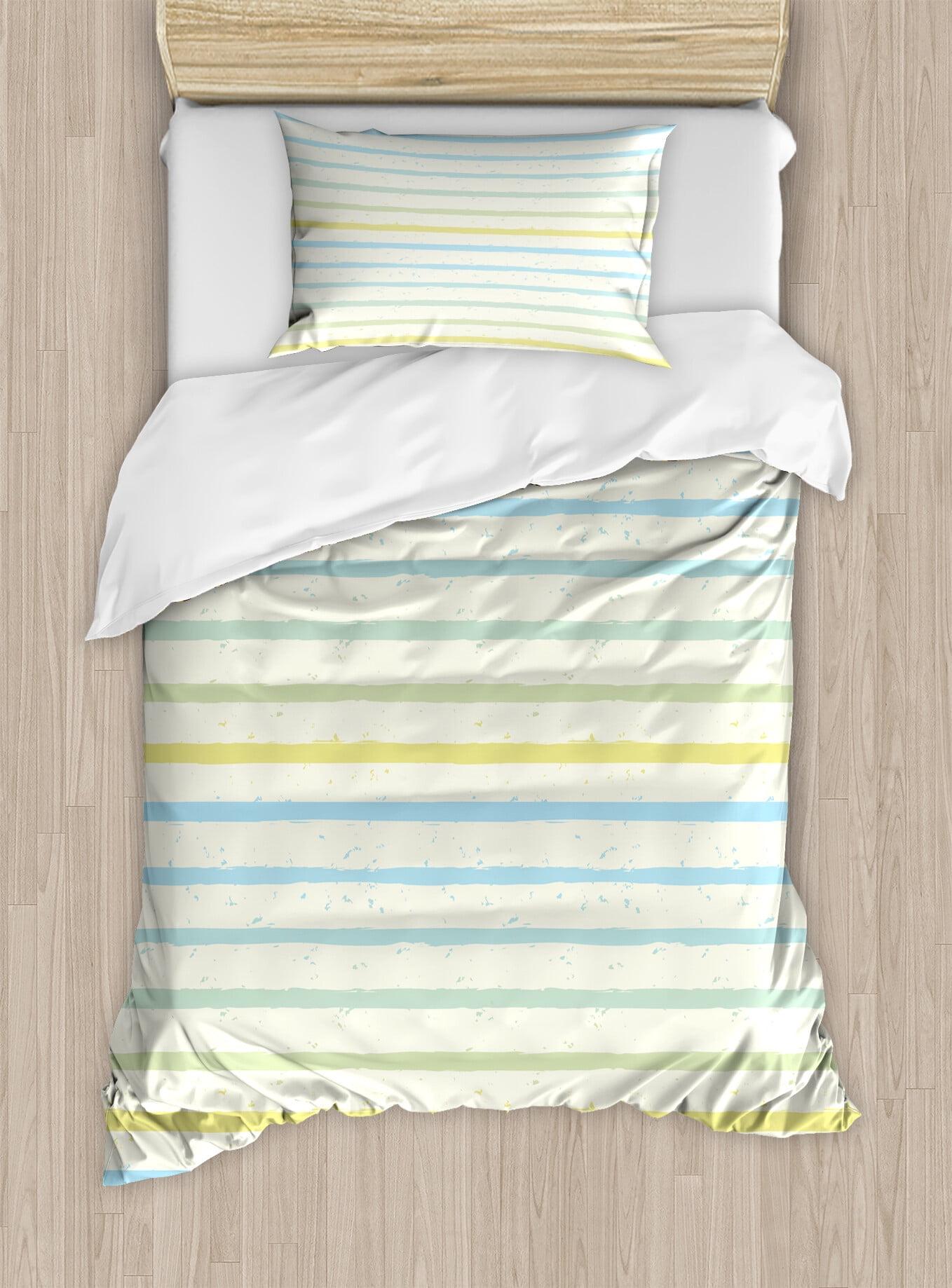 Ambesonne Striped Farmhouse / Country Striped Duvet Cover Set