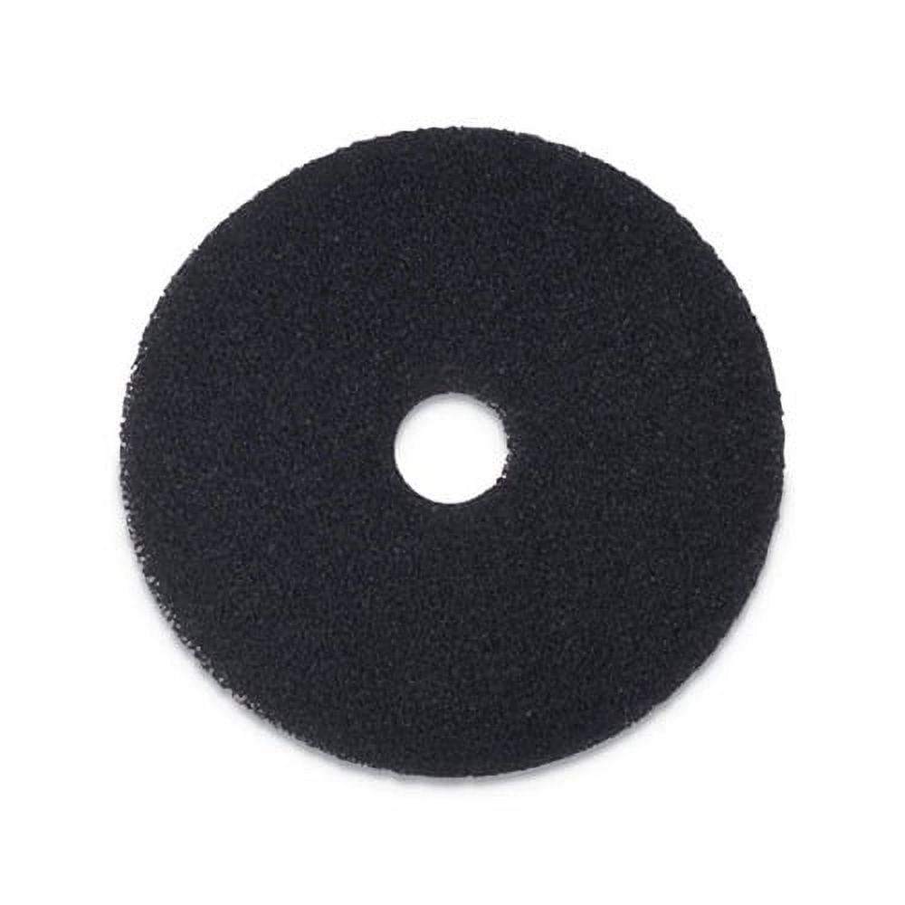 Black 12" Diameter Stripping Floor Pads, 5-Pack