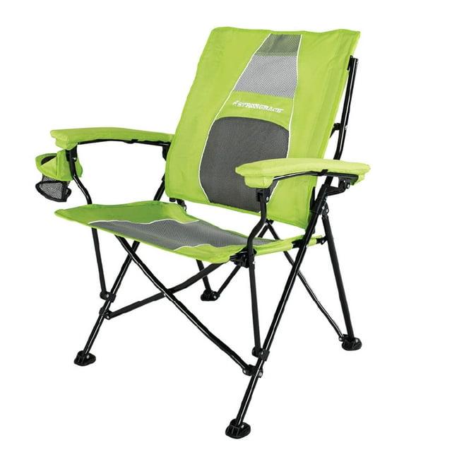 STRONGBACK Camping Chair Guru 3.0 Heavy Duty Camping Chairs with Lumbar Support, Backpack Folding Camp Chair, Lime Green/Gray
